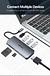 USB C Hub, USB-C Hub (7 em 1) com HDMI 4K, 100W Power Delivery, USB-C e 2 portas de dados USB-A 5 Gbps para MacBook Air